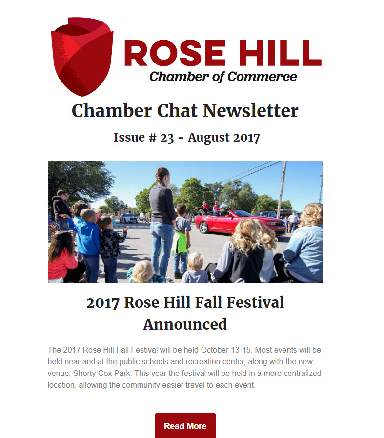 Rose Hill Chamber Chat Newsletter - August 2017