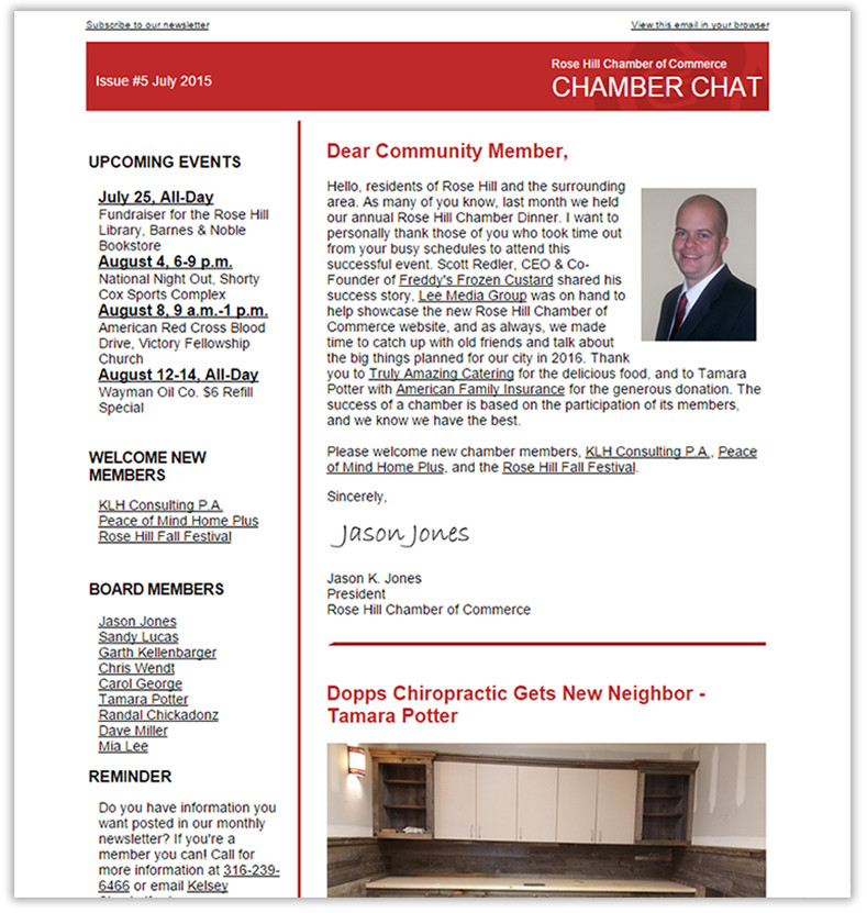 Rose Hill Chamber Chat Issue #5