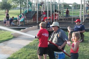 The Rose Hill community joined together for fun events with the police and fire departments.