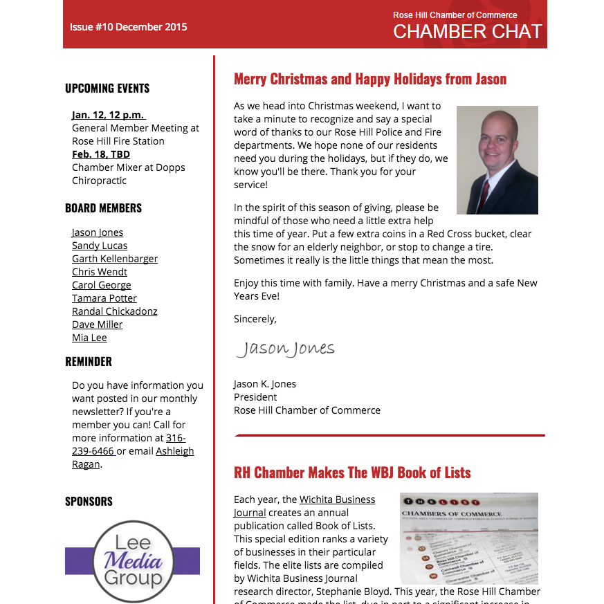 Rose Hill Chamber Chat Issue #10